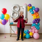 40    Silver Number Foil Balloons For Birthday  Anniversary And Graduation Party