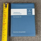 Mercedes Benz Tabellenbuch Personenwagen Service Manual December 1976 Vintage