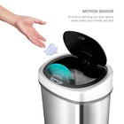 Ninestars Classic Oval 13 2-gallon Stainless Steel Motion Sensor Trash Can