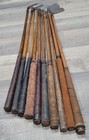 10 Antique Vintage 1895 To 1910 Smooth Face Hickory Wood Shaft Golf Clubs