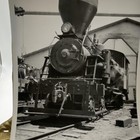 Vintage Steam Locomotive Enginehouse Front View Photo 4x5 B w Gelatin Orig