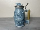 Vintage 1990 Avon Freshwater Fishing Stein Blue Handcrafted Collectible
