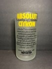 Unique Absolut Citron Vodka Frosted Glass Advertising Bottle Tip Jar Bar Decor