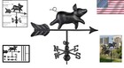 Elegant Pig Garden Weathervane With 53  Pole - Modern Farmhouse Black Finish