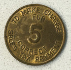 1935-1954  5-mil  Arizona  Brass  Sales  tax Token     tax Coin 