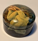 Vtg Fedoskino Russian Lacquer Box Golden Hair