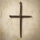 Metal Crossed Nails Wall Cross Rustic Finish Religious Decor 8 1 2 Inch