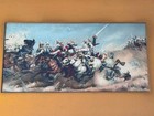 19th C Signed Hand Painted Battle Scene Napoleon Waterloo War Soldier Wellington