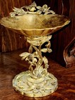 Vintage Matson 24 Kt Gold Plated Filigree Pedestal Soap Dish Hollywood Regency 