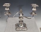 Pair 10    Silverplate Candelabras   Ornate Silver 2 Arm Candlesticks