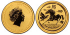 2014-p Australia  5 Year Of The Horse - Gold 1 20 Oz  Pcgs Ms70              