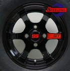 Golf Cart 12  Black Gt Wheels And 23  Street Turf Tires  set Of 4  