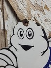 Vintage Michelin Man Porcelain Sign 13  Diecut Automobile Tires Auto Parts Italy