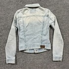 Vintage Abercrombie Denim Jacket Girls Xl Light Wash Y2k Stretch Trucker