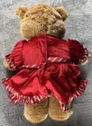 Build A Bear Christmas Teddy Bear Plush Red White Holiday Outfit Apron Holly