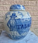 19th Century Dutch Delft Tobacco Jar  Taback Porcelain