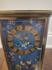 Antique French Painted Enamel And Brass Crystal Mantel Clock Damaged Dial
