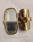 Vintage Lipstick Holder Mirror White Enamel With Victorian Couple Lovers