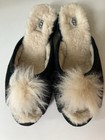 Ugg Yvett Suede Slippers With Pom Pom Size 7 Black
