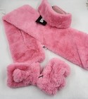 Apparis Abby Faux Fur Scarf  Headband   Fingerless Gloves Set Kids - Pink