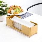 Modern Brass Tone Metal Tabletop Commercial Folded Paper Towel Holder Dispenser