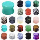 Wholesale Lot 20x Stone silicone stainless Steel wood Ear Plug Tunnels Ear Gauge