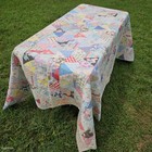 Vtg Feed Sack Quilt Triangle Hand Pieced Hand Quilted 84 X 69 Cutter Floral Back