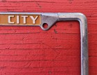 Vintage Redwood City E-z Davies Dealership Metal License Plate Frame 