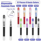 12 Pieces Disposable Fountain Pens  Quick-drying Ink Pen  Smooth-writing 