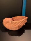 Vintage Pink Pottery Sea Shell Nautical Beach Coastal Decor Conch Planter Usa