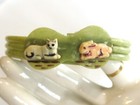 Antique   Vintage Art Deco Coiled Celluloid Child s Bracelet Kitty Bunny Easter