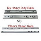 10 -22  Heavy Duty Full Extension Ball Bearing Drawer Slides  Track Rail 100-lb