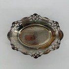 Vintage Silver Plate Pierced Pedestal Dish Oval Reticulated Footed Candy Bowl 7 