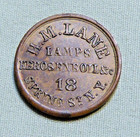 Rare 1863 Civil War Token H  M  Lane Kerosene Lamps  New York - Lot 510