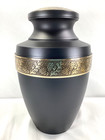 Matte Blk   Gold Urn For Adults Up To 200lbs  Beautiful Cremation Urn For Ashes