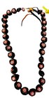 Kukui Nut Necklaces Hand Painted Hibiscus  Orange And Yellow Gold  2  Hawaiian