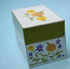 Vintage Syndicate Tin Recipe Card File Box  1970s  Floral Design