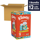 Kleenex Anti-viral Facial Tissues 12 Boxes  55 Tissues box
