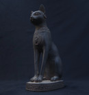 Authentic Ancient Egyptian Cat Statue Bastet Goddess Winged Scarab Artifact Bc