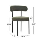 Set Of 2 Boucle Dining Chairs  Mid-century Modern  Curved Backrest   Round Seat