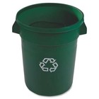 Rubbermaid Commercial 1788472 Round Recycling Bin  Green  22  Dia  Polyethylene