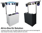 Rockville Rockbooth Truss V2 Dj Booth Table Facade W shelves lighting Truss bag