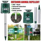 Ultrasonic Solar Power Animal Repellent Pest Repeller Pir Dog Cat Bird Outdoor