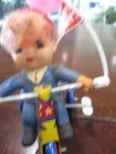 Happy Day s Tin Wind Up Tricycle Bike   Bell Mtu Korean Toy  Litho Rabbit Duck