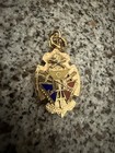 Knights Of Pythias Gold Skull Sword   Holy Bible Pendant