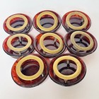 8 Vintage Bakelite Art Deco Butterscotch Cherry Red Swirl Knobs Drawer Pulls