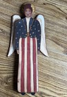 Vintage Lady Liberty Hand Carved Wood Folk Art Artisan Hand Painted Wall Hanging