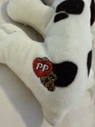 Vintage Pound Puppy White With Brown Spots Puppy Dog 8  Tonka Plush 1985 Red Bow