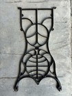 Antique Cast Iron Treadle Sewing Machine - Base Legs With Wheels