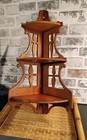 Vintage Fretwork Solid Wood Wall Corner Knick Knack Shelf Arts And Crafts 